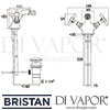 Bristan Trinity Bidet Mixer Pop-Up Waste Dimensions